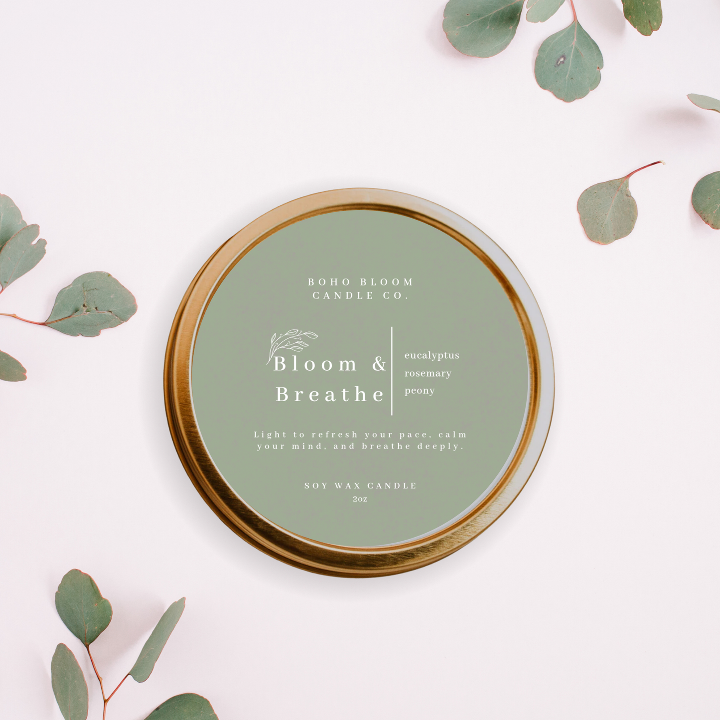 Bloom and Breathe – 2 oz Travel Tin Candle