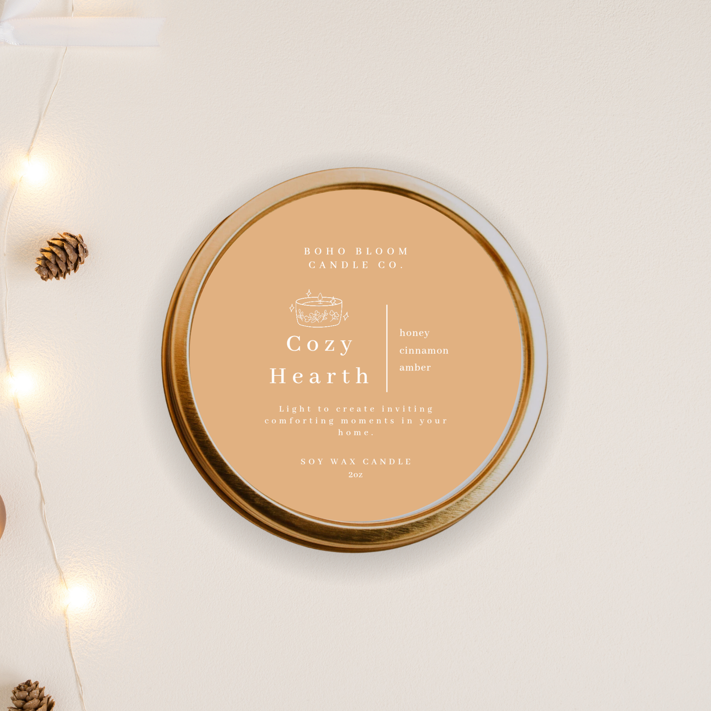 Cozy Hearth – 2 oz Travel Tin Candle