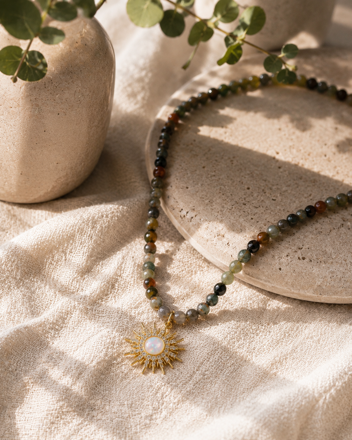 Celestial Opal Beaded Necklace