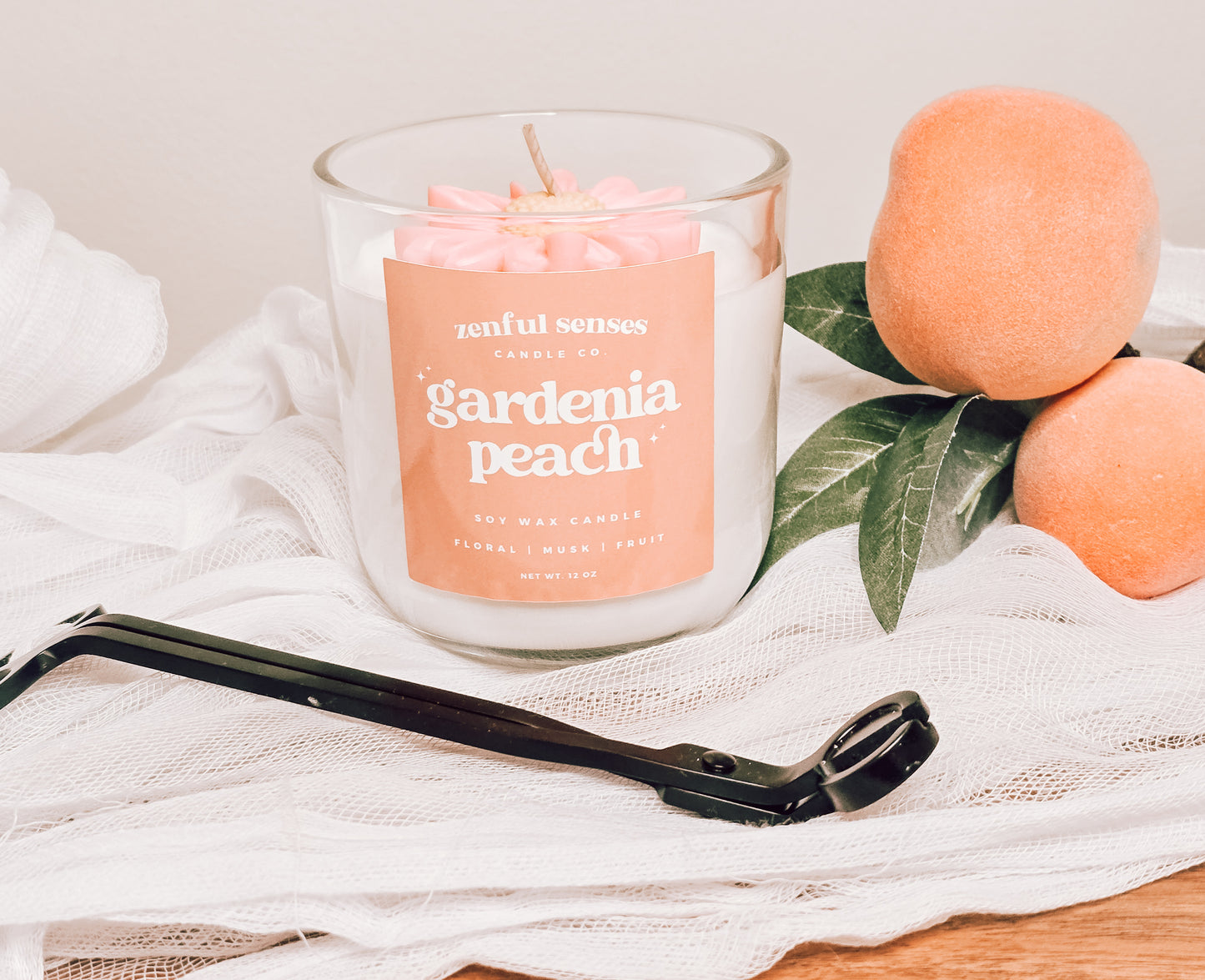 Gardenia Peach Candle - Zenful Senses