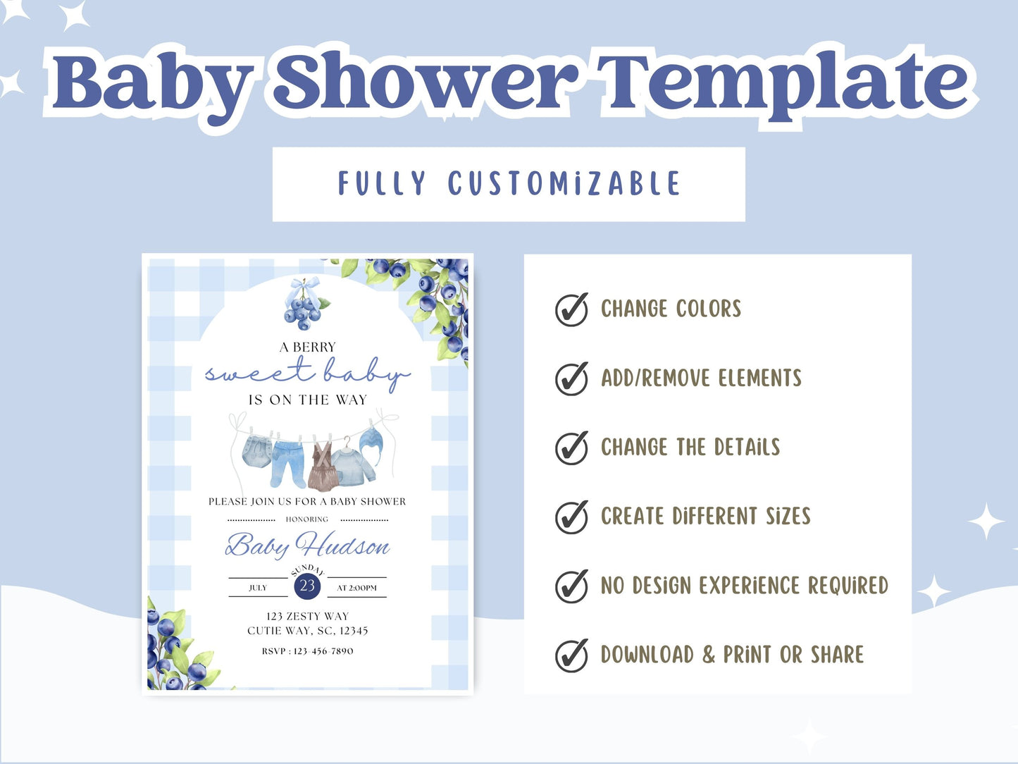 A Berry Sweet Baby Shower Invitation Template