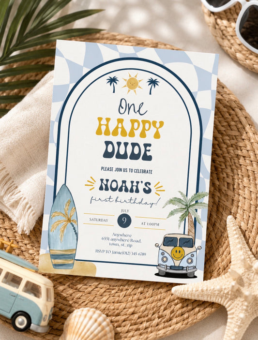 One Happy Dude Invitation Template