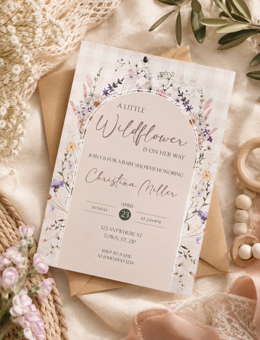 Wildflower Baby Shower Invitation Template
