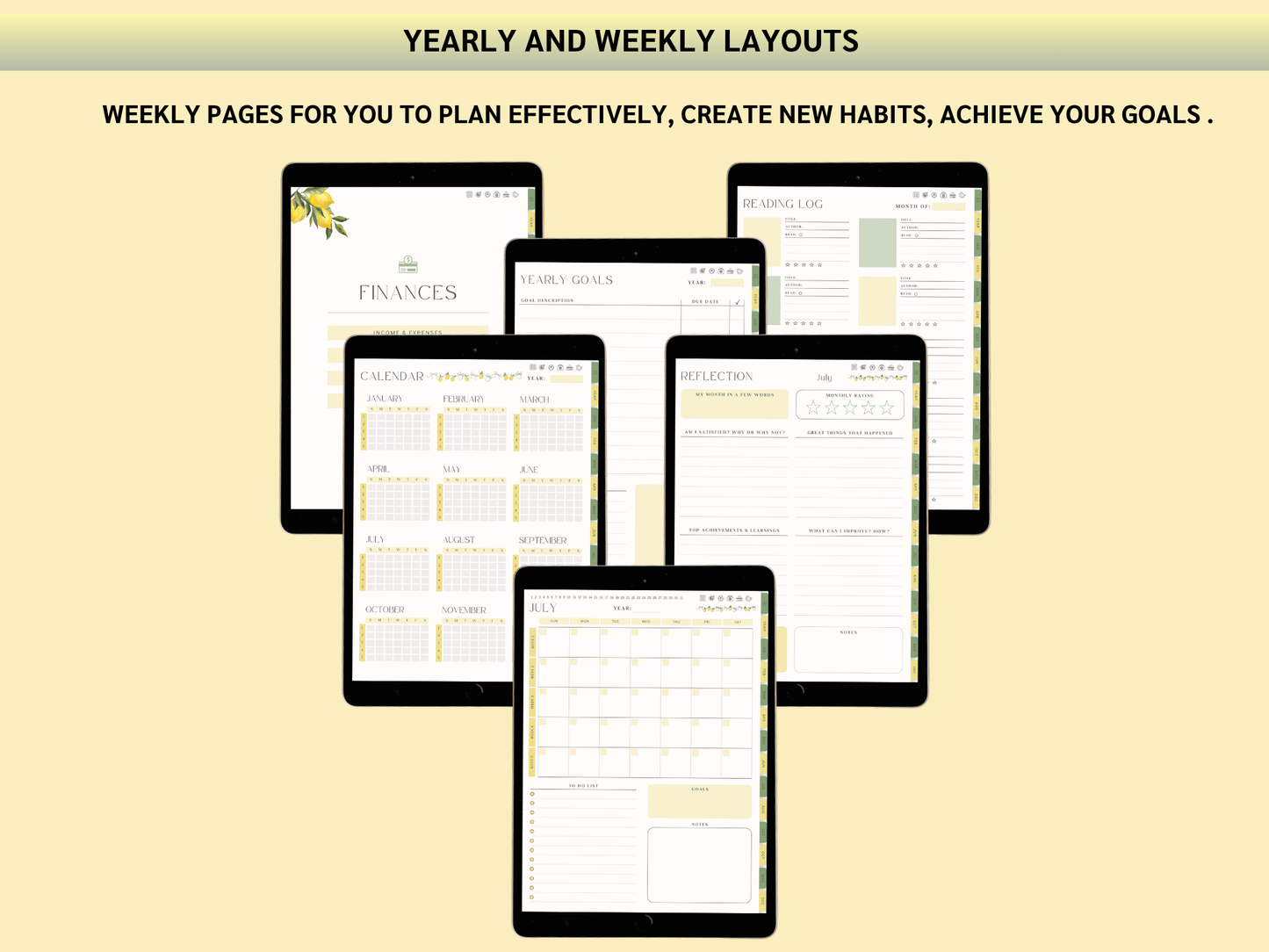 Fresh Start Digital Planner | Undated GoodNotes Planner with Hyperlinked Tabs