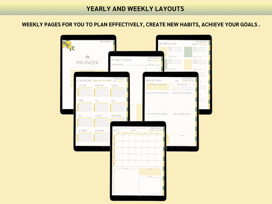 Fresh Start Digital Planner | Undated GoodNotes Planner with Hyperlinked Tabs
