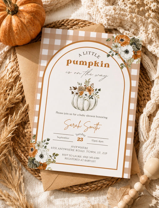 A Little Pumpkin Baby Shower Invitation