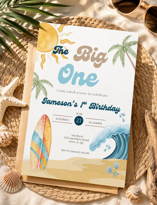 The Big One First Birthday Invitation Template
