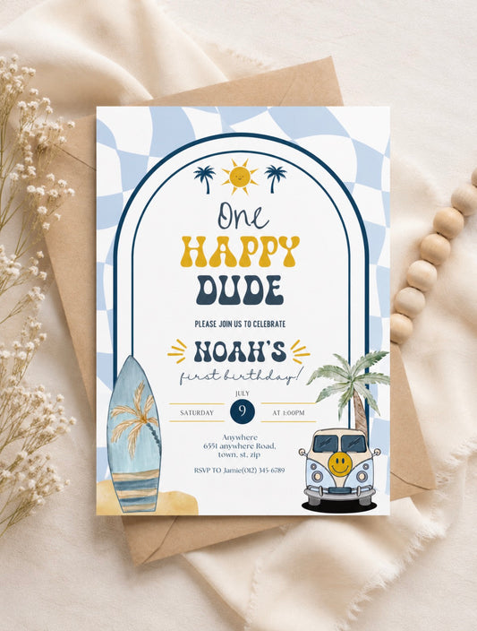 One Happy Dude Invitation Template