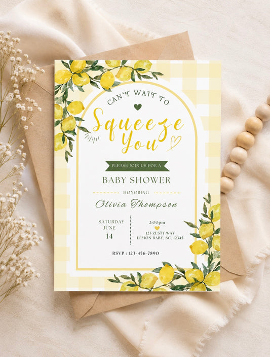 Sweet Lemon Baby Shower Invitation Template