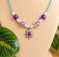 Solar Radiance - Amethyst & Sunburst Celestial Necklace