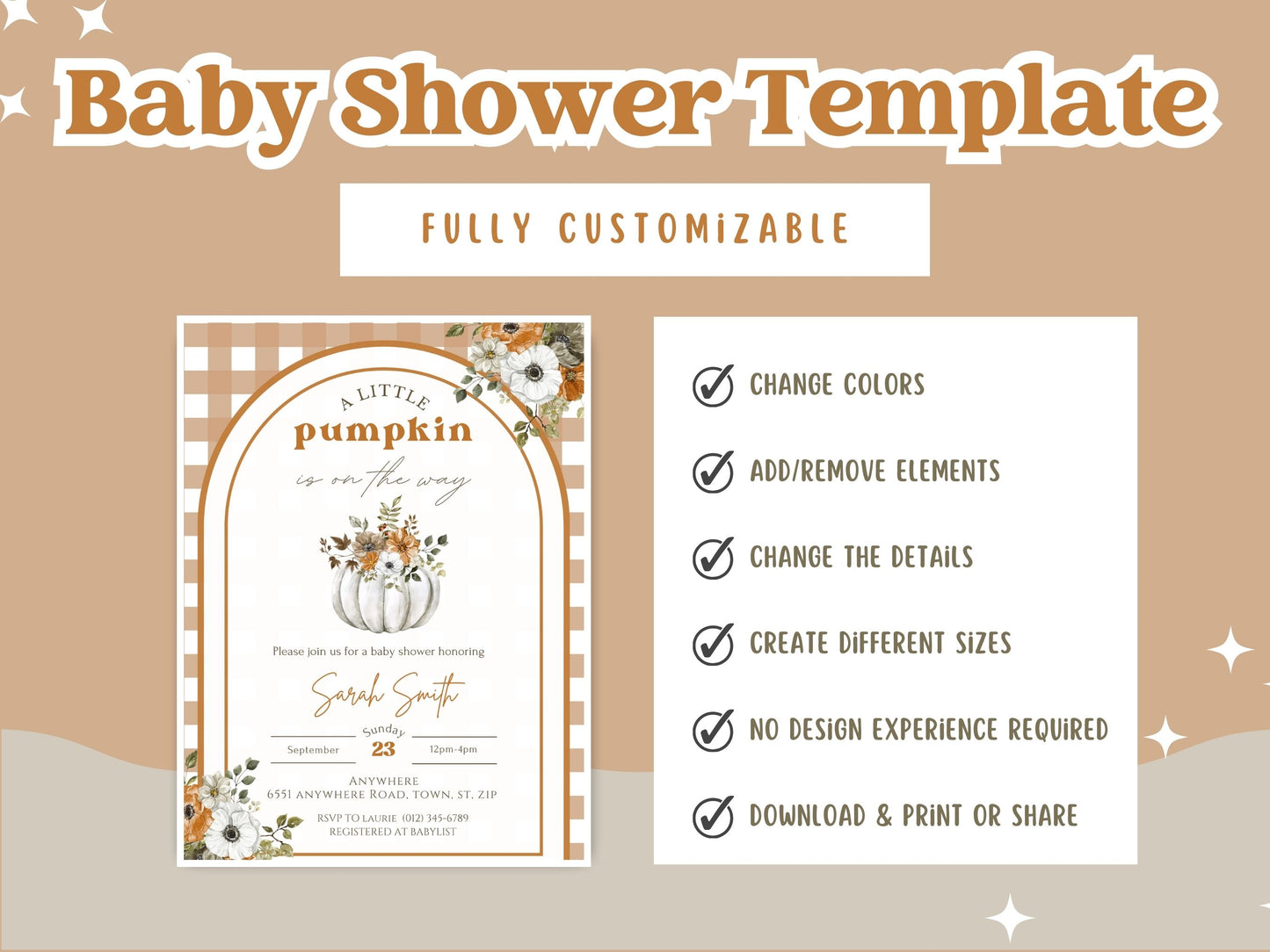 A Little Pumpkin Baby Shower Invitation