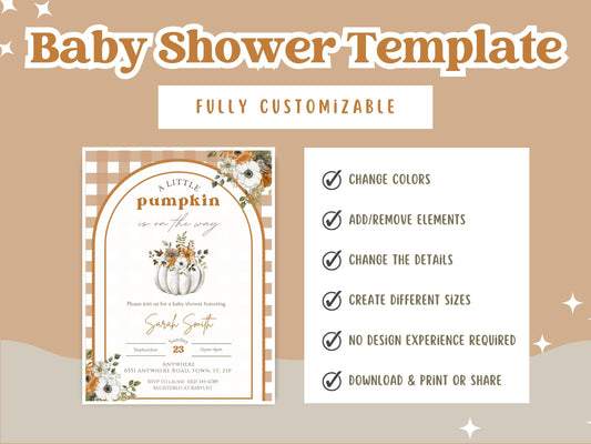 A Little Pumpkin Baby Shower Invitation