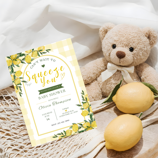 Sweet Lemon Baby Shower Invitation Template