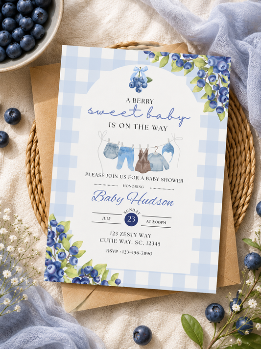 A Berry Sweet Baby Shower Invitation Template