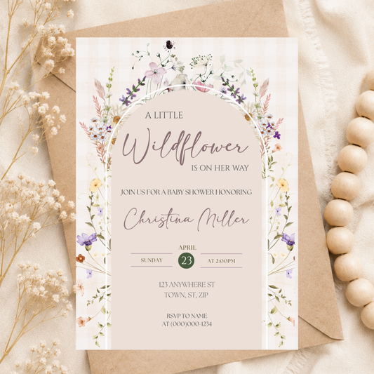 Wildflower Baby Shower Invitation Template